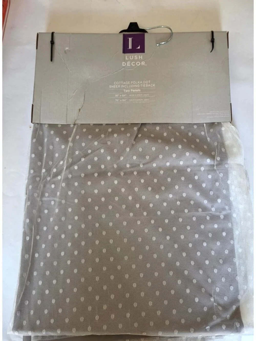 Cottage Polka Dot Sheer Window Curtain Panel Set of 2-38